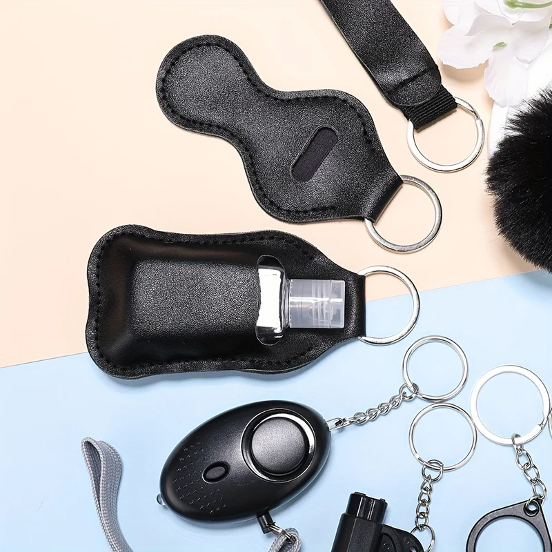 9 Pezzi/set Set Di Portachiavi Per Autodifesa, Set Completo Di Portachiavi Di Sicurezza Con Allarme Personale, Accessori Per Portachiavi Con Rompifinestre Regali Di Compleanno Per Mamme Donne Ragazze