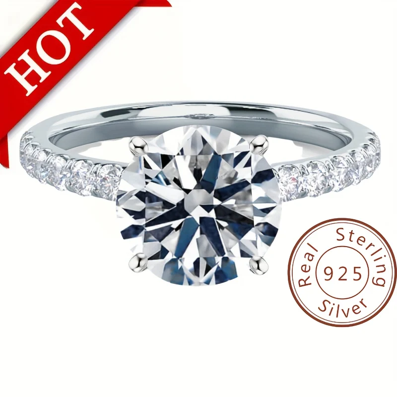 1/2/3/5/10ct Anello Solitario Moissanite 4 Griffe Placcato In Oro 18K Anello Di Fidanzamento Promessa Di Matrimonio Per Donne Regalo Di San Valentino