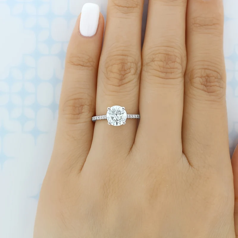 1/2/3/5/10ct Anello Solitario Moissanite 4 Griffe Placcato In Oro 18K Anello Di Fidanzamento Promessa Di Matrimonio Per Donne Regalo Di San Valentino