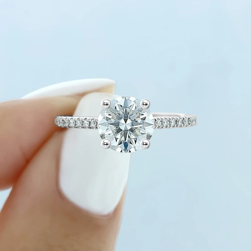 1/2/3/5/10ct Anello Solitario Moissanite 4 Griffe Placcato In Oro 18K Anello Di Fidanzamento Promessa Di Matrimonio Per Donne Regalo Di San Valentino