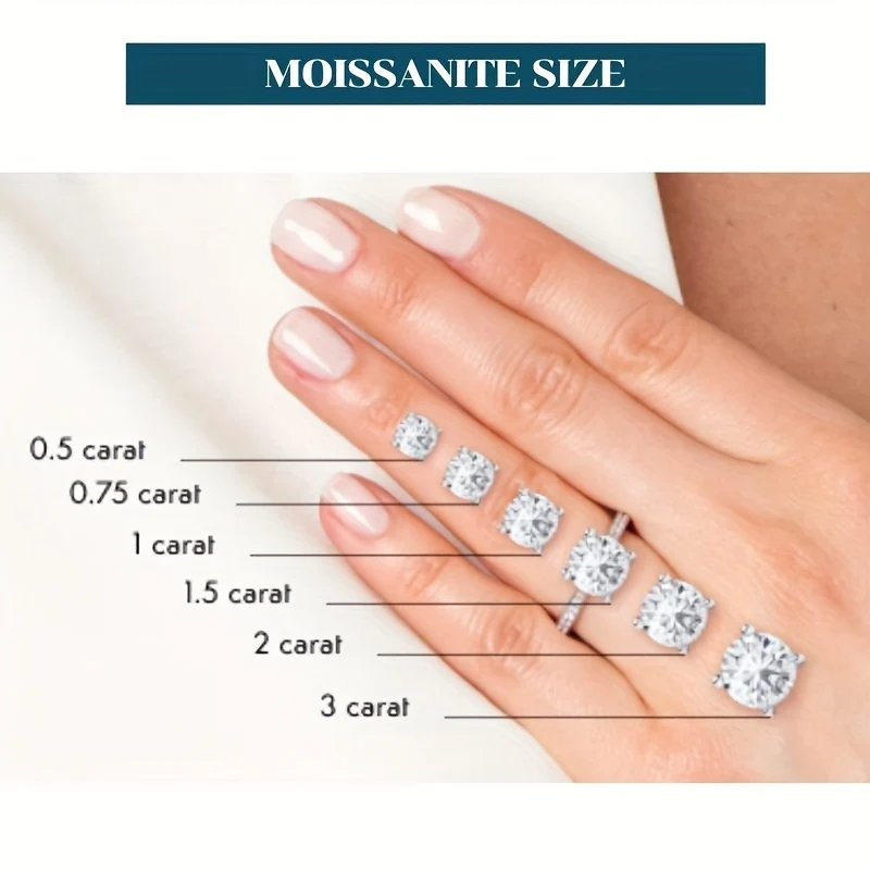 1/2/3/5/10ct Anello Solitario Moissanite 4 Griffe Placcato In Oro 18K Anello Di Fidanzamento Promessa Di Matrimonio Per Donne Regalo Di San Valentino