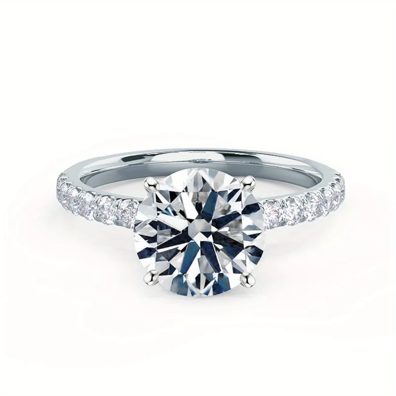 1/2/3/5/10ct Anello Solitario Moissanite 4 Griffe Placcato In Oro 18K Anello Di Fidanzamento Promessa Di Matrimonio Per Donne Regalo Di San Valentino