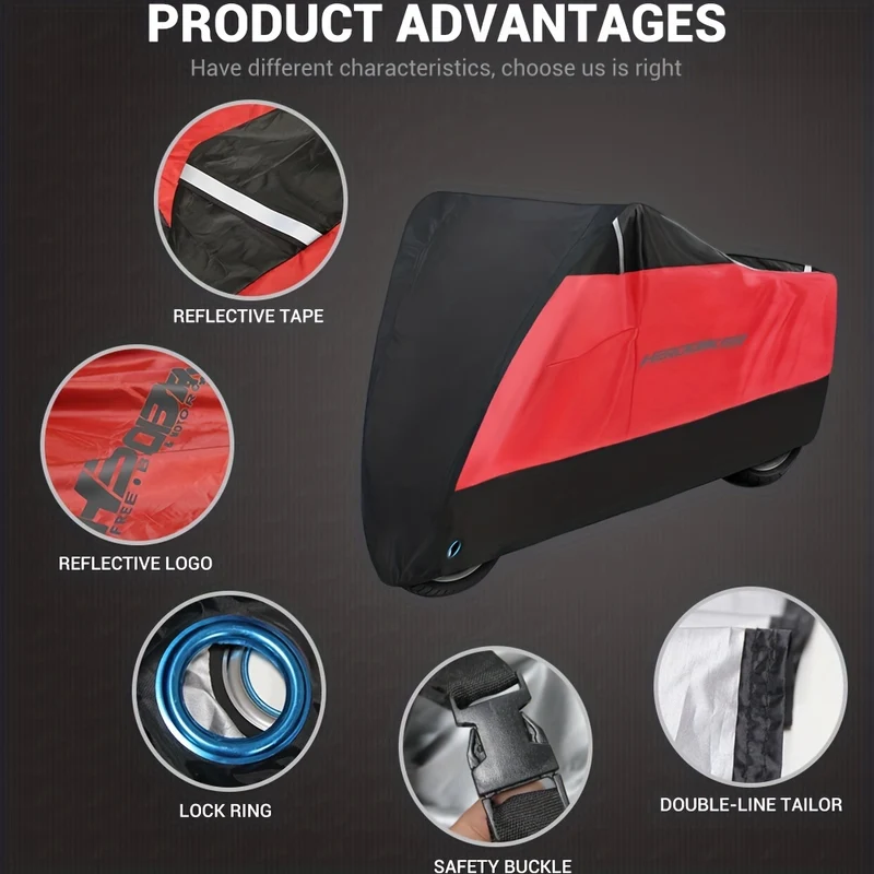 HEROBIKER Telo Coprimoto Moto Protezione Solare Antipioggia Copertura Antipioggia Antipioggia UV Per Scooter Copertura Antipolvere Antipioggia Per Bici Nera