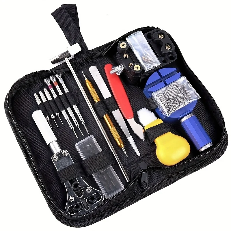 147 Pezzi Set Di Strumenti Per La Riparazione Dell'orologio, Set Di Strumenti Per Il Collegamento Del Cinturino Con Barra A Molla Apri Cassa Con Custodia Per Il Trasporto, Assistente Per La Sostituzione Della Batteria