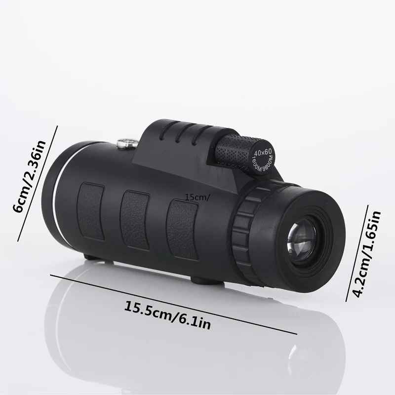 Telescopio monoculare 40x60, monoculare per adulti ad alta potenza, telescopio monoculare per smartphone, con supporto e treppiede, monoculare portatile per adulti per birdwatching, escursionismo, viaggio