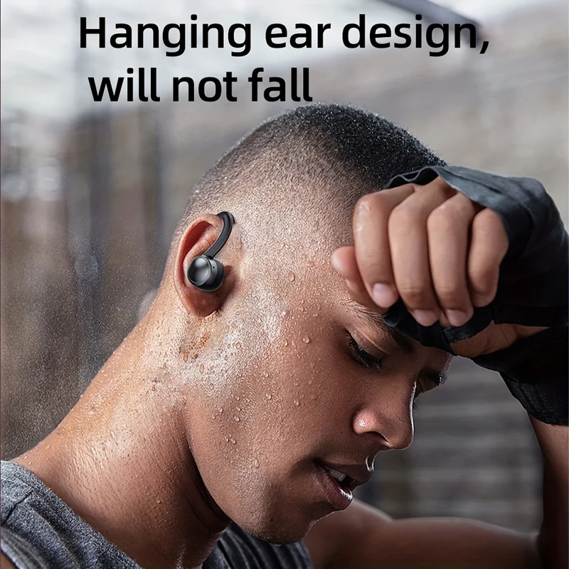 Wireless Earbuds Con Earhooks, 80 Ore Di Gioco Indietro Cuffie Sportive In-Ear HiFi Stereo Auricolari Con Mic, ENC Riduzione Del Rumore Impermeabile Cuffie Deep Bass Per Palestra Running