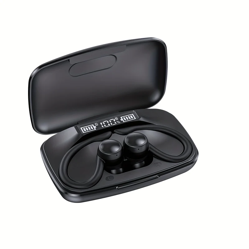 Wireless Earbuds Con Earhooks, 80 Ore Di Gioco Indietro Cuffie Sportive In-Ear HiFi Stereo Auricolari Con Mic, ENC Riduzione Del Rumore Impermeabile Cuffie Deep Bass Per Palestra Running