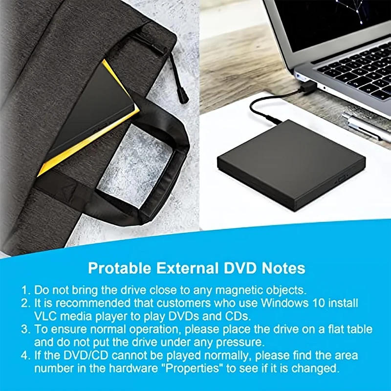 Unità CD DVD Esterna, Unità CD-RW Esterna USB 2.0 Sottile E Portatile, Masterizzatore DVD-RW, Lettore Per Laptop, Notebook, PC Desktop Computer