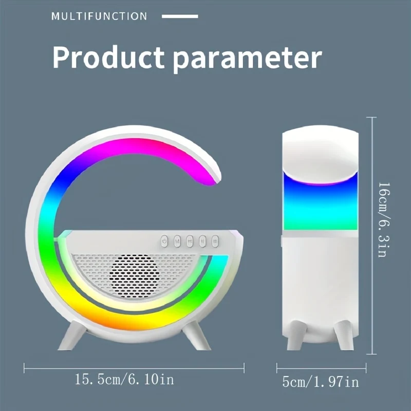 USB Big G Comodino Colorato Atmosfera Luce Audio Wireless Smartphone Multifunzione Caricabatterie Wireless Una Cosa Tre Ricarica Wireless Musica Lampada LED