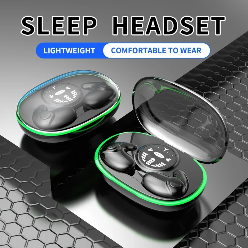 Ultra-sottile Sleep Wireless HeadsetSuper Standby Wireless Headphones, On-Ear Sports Invisible Subwoofer Headphones Per IOS IPhone Android Game Low Latency Dual MIC Noise Reduction Sleep Earbuds