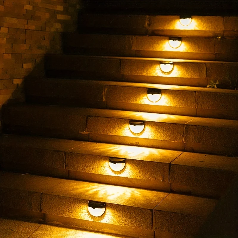 4 pacchi Luci solari da recinzione, luci solari da terrazza, luci solari da parete, alimentazione solare, montaggio a parete, per esterni, impermeabile, lampada da recinzione, illuminazione per recinzione, terrazza,