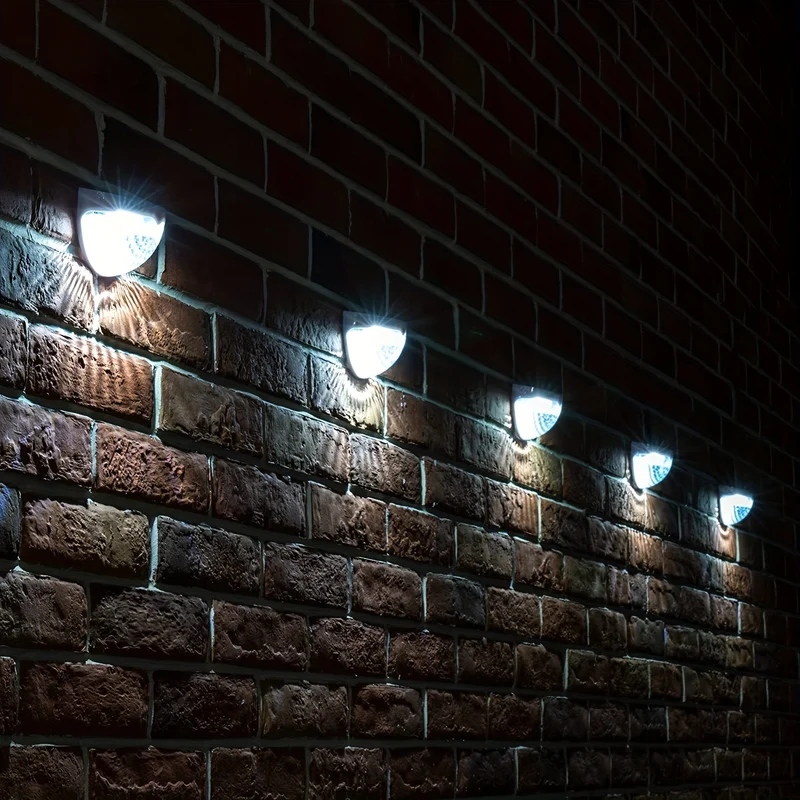 4 pacchi Luci solari da recinzione, luci solari da terrazza, luci solari da parete, alimentazione solare, montaggio a parete, per esterni, impermeabile, lampada da recinzione, illuminazione per recinzione, terrazza,
