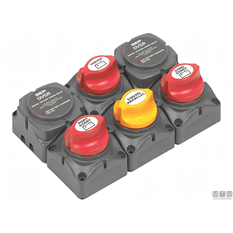 Gruppo Staccabatterie Bep Doppio Fuoribordo 3 Banchi Batteria