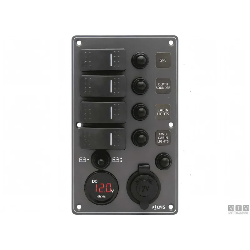 Pannello Quadro Elettrico C7 IP66 in Alluminio Nero con Interruttori Basculanti