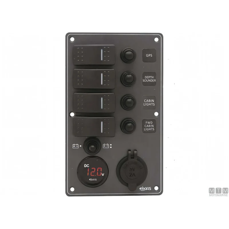 Pannello Quadro Elettrico C7 IP66 in Alluminio Nero con Interruttori Basculanti