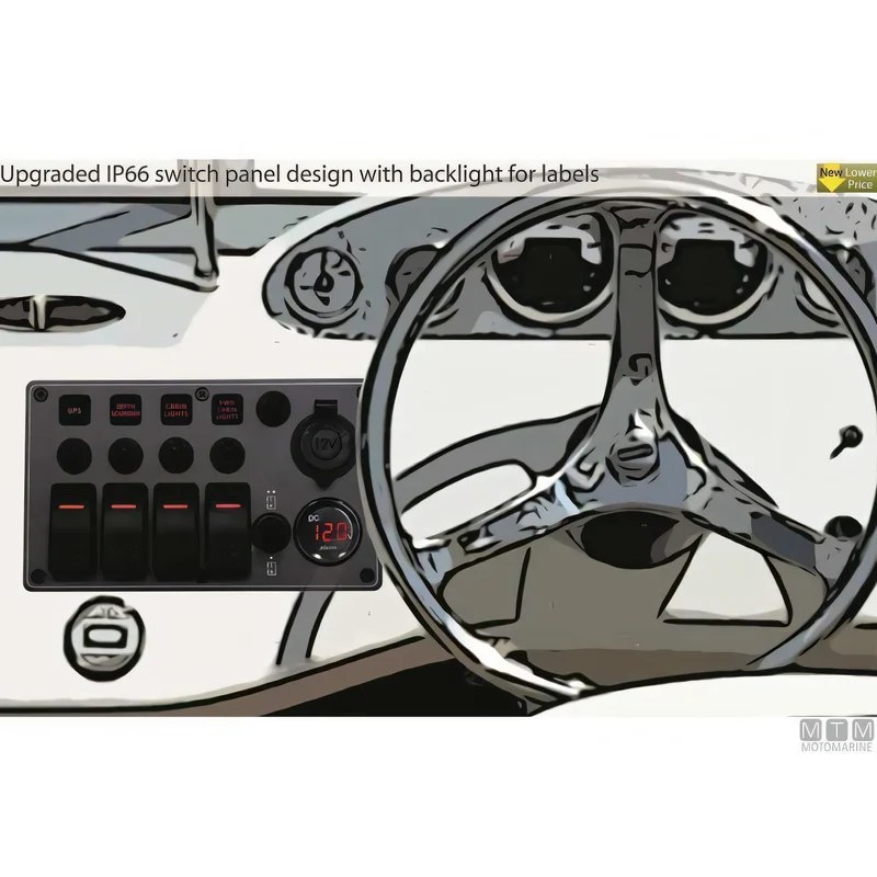 Pannello Quadro Elettrico C7 IP66 in Alluminio Nero con Interruttori Basculanti