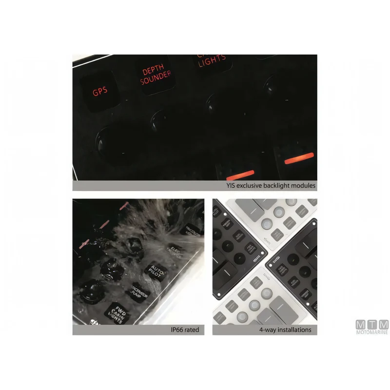 Pannello Quadro Elettrico C7 IP66 in Alluminio Nero con Interruttori Basculanti