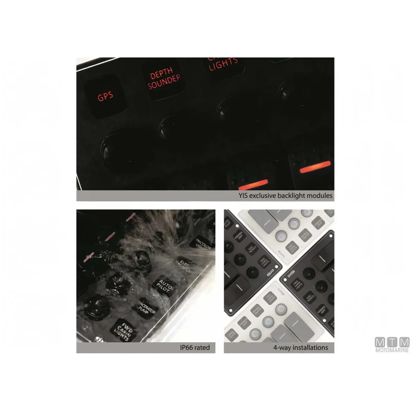 Pannello Quadro Elettrico C7 IP66 in Alluminio Nero con Interruttori Basculanti