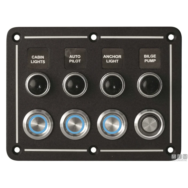 Pannello Quadro Elettrico MTM in Alluminio con Pulsanti Inox