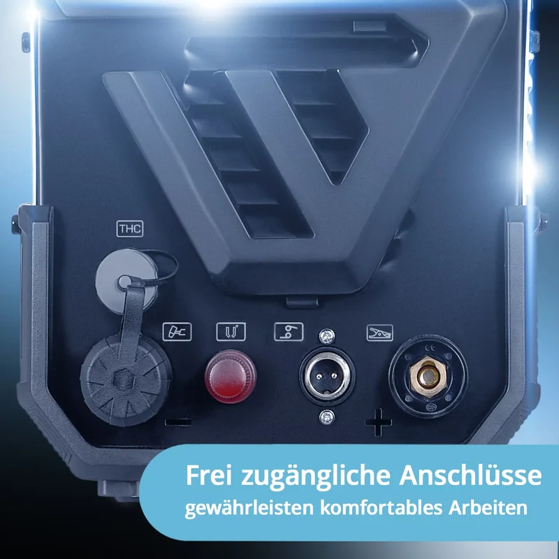 STAHLWERK Plasmaschneider CUT 50 P Digital | 50A Inverter-Plasmaschneider | Blowback-Zündung | Digitalanzeige | THC-Schnittstelle für CNC | Schneidleistung bis 20 mm | Plasma Cutter mit 2T/4T-Funktion