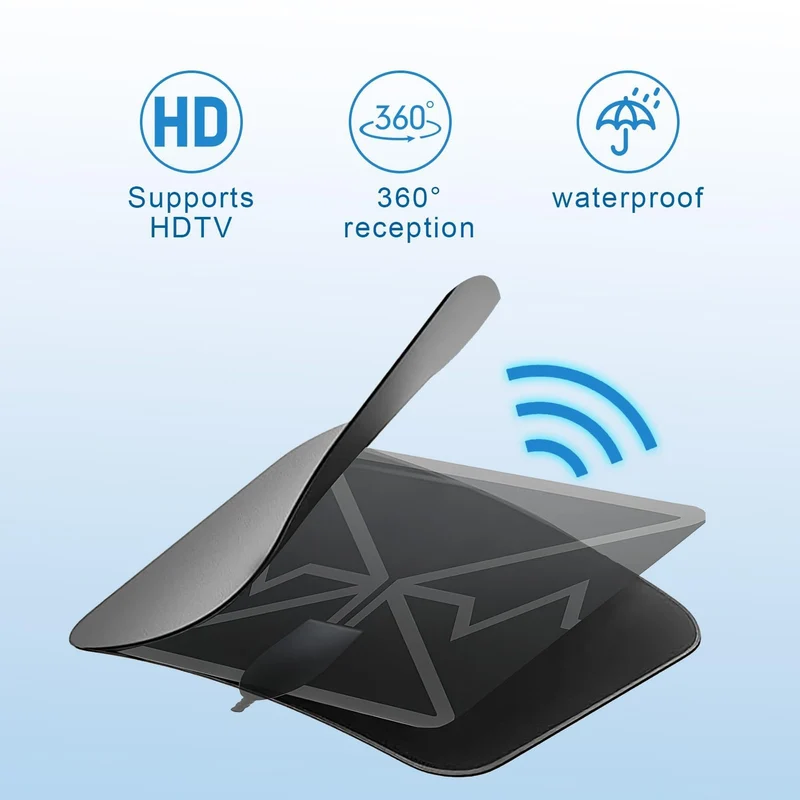 Antenna TV Interna, Antenna TV Digitale con Potente Amplificatore Raggio di 40KM Supporta Smart TV 4K HD/1080P