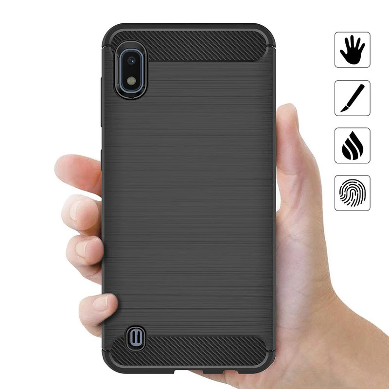 AICEK Cover Compatible Samsung Galaxy A10, Nero Custodia Samsung A10 Silicone Molle Black Cover per Galaxy A10 Soft TPU Case (6.2 Pollici)