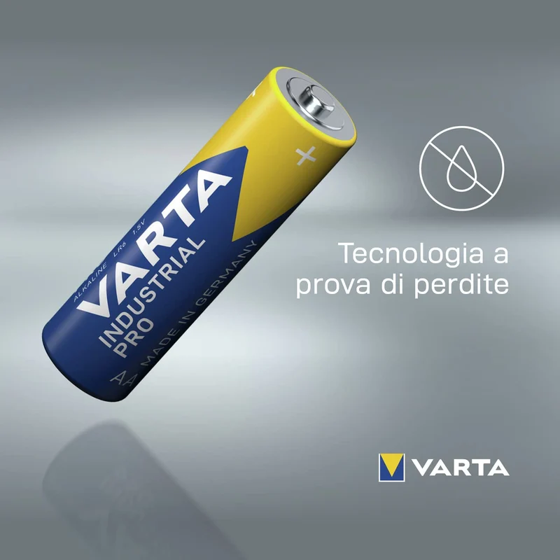 VARTA Pile AA, confezione da 40, Industrial Pro, Batterie Alcaline, 1,5V, pacco di stoccaggio in imballaggio ecologico, Made in Germany [Esclusivo su Amazon]