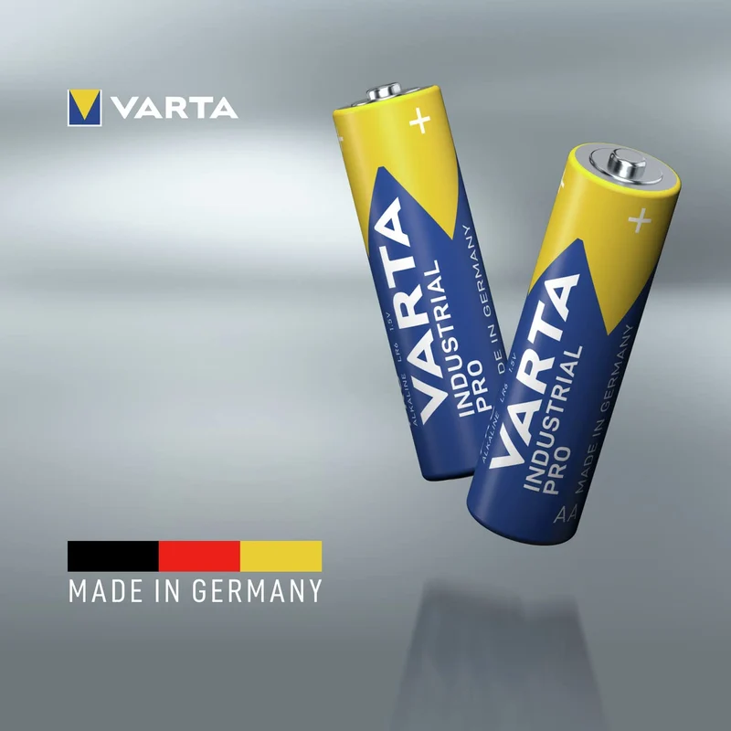 VARTA Pile AA, confezione da 40, Industrial Pro, Batterie Alcaline, 1,5V, pacco di stoccaggio in imballaggio ecologico, Made in Germany [Esclusivo su Amazon]