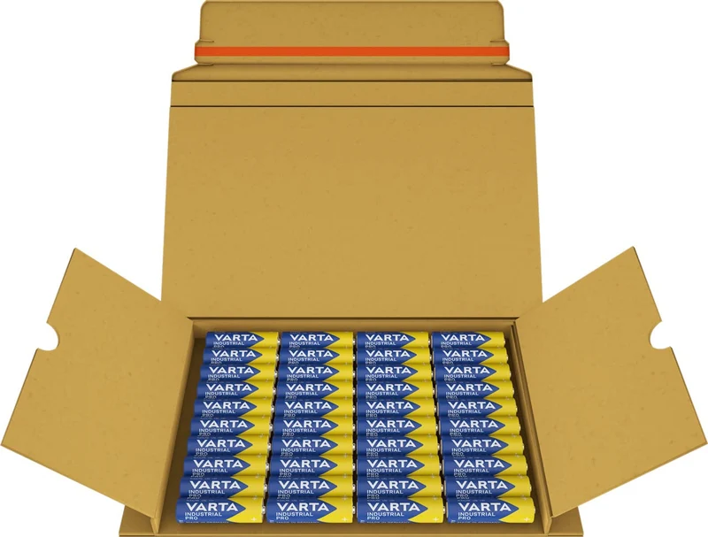 VARTA Pile AA, confezione da 40, Industrial Pro, Batterie Alcaline, 1,5V, pacco di stoccaggio in imballaggio ecologico, Made in Germany [Esclusivo su Amazon]