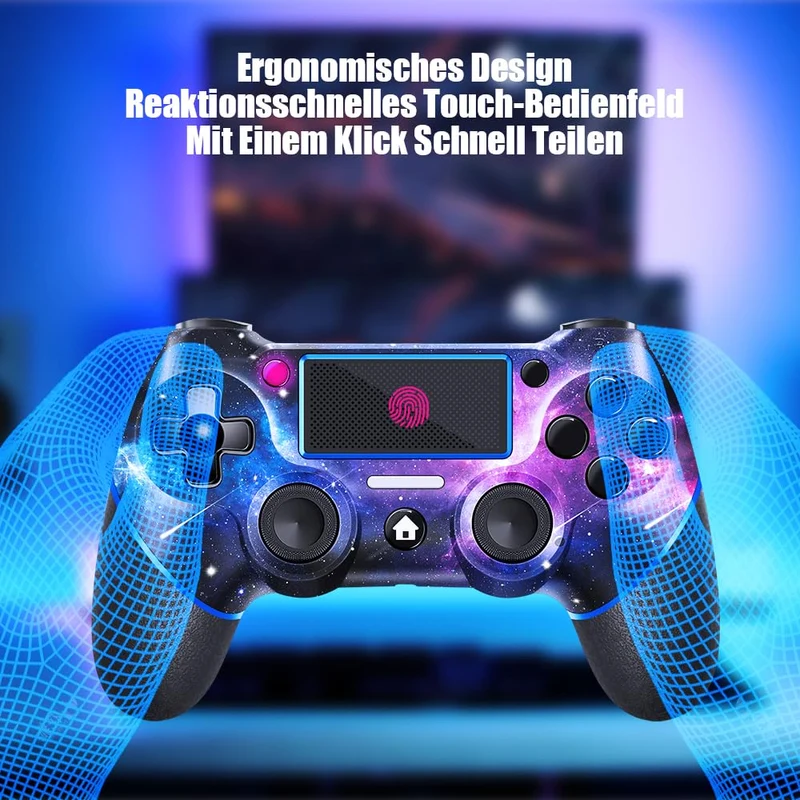 AceGamer Controller wireless per PS4, controller di gioco compatibile con PS4/Pro/Slim/PC Gamepad con pulsante turbo/posteriore/doppia vibrazione/sensore giroscopio a 6 assi/touch panel