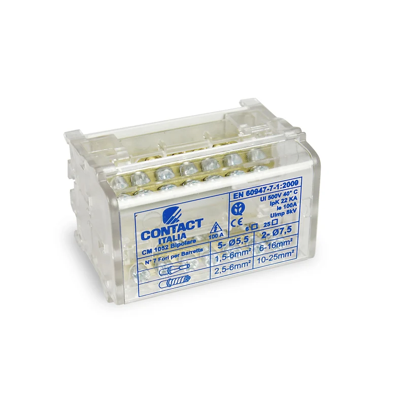 Morsettiere di distribuzione bipolari/tetrapolari, per collegamento cavi elettrici
