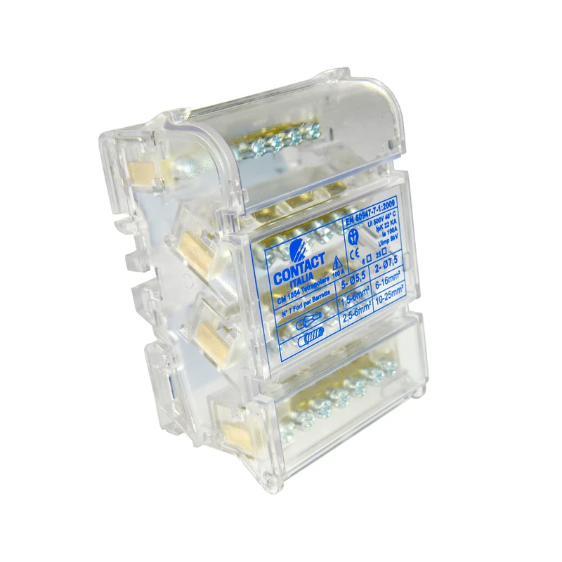 Morsettiere di distribuzione bipolari/tetrapolari, per collegamento cavi elettrici