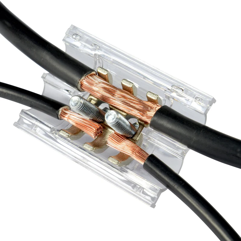 Morsetto a serraggio indiretto per collegamento cavi elettrici