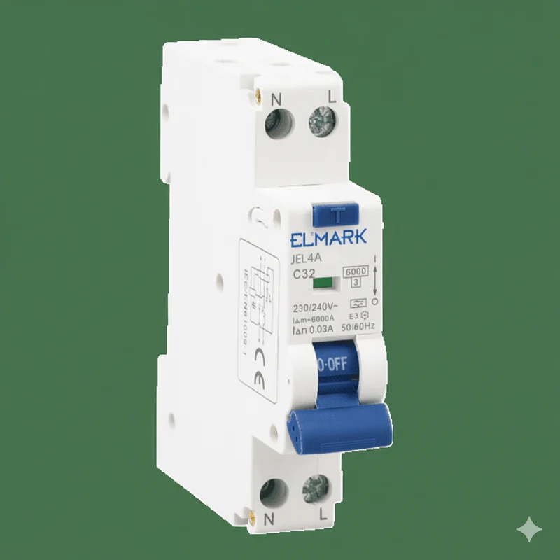 Interruttore magnetotermico differenziale 1P+N 32A Classe A 6kA 30mA 1 modulo Elmark JEL9A