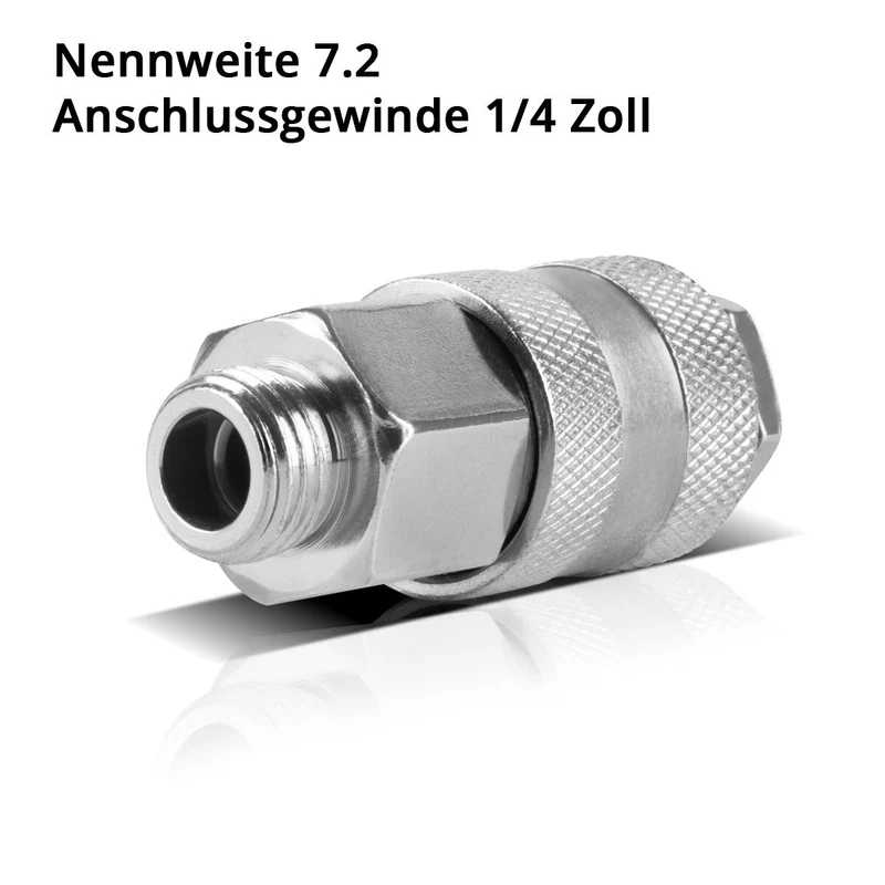 STAHLWERK 5er Set Druckluft-Schnellkupplung NW 7.2 mit 1/4 Zoll Außengewinde, Kupplung | Stecker | Adapter | Zubehör für Druckluft-Kompressoren