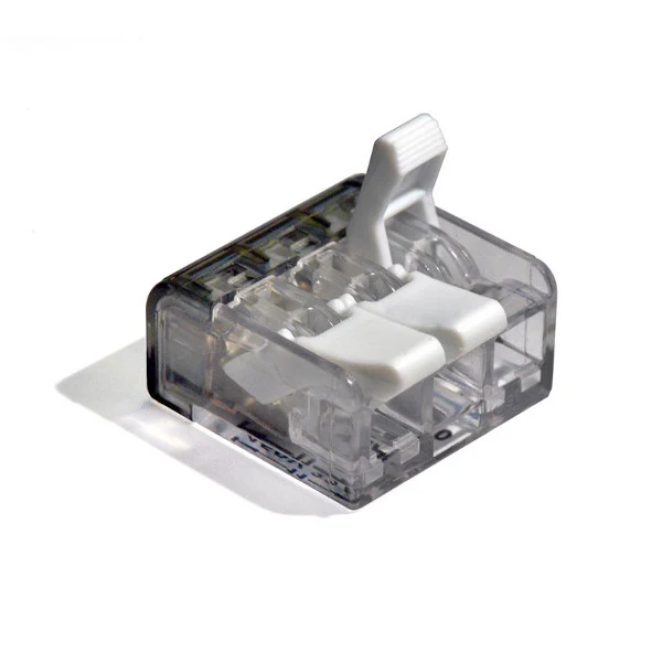 Connettore Rapido a Levetta Contact Trasparente 3 Poli | 32A 250V | Cavi 0.2–4mm²