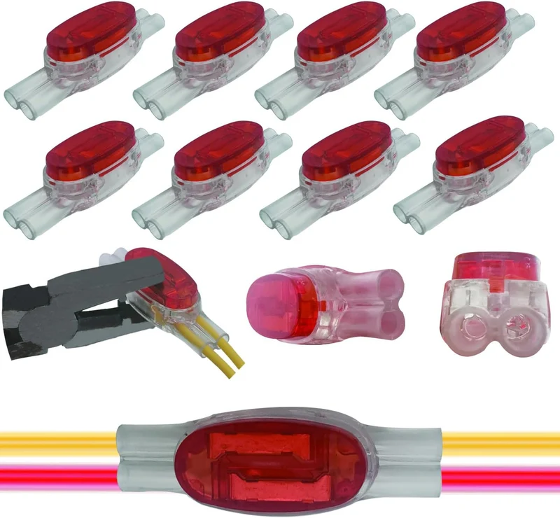 Kit 10 Connettori U1R a Doppia Testa con Gel | IDC Senza Spelatura | Cavi 0.5–0.9mm / 19–24 AWG