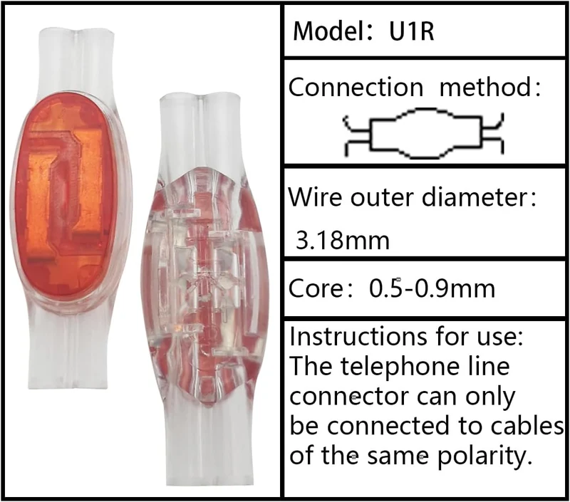 Kit 10 Connettori U1R a Doppia Testa con Gel | IDC Senza Spelatura | Cavi 0.5–0.9mm / 19–24 AWG