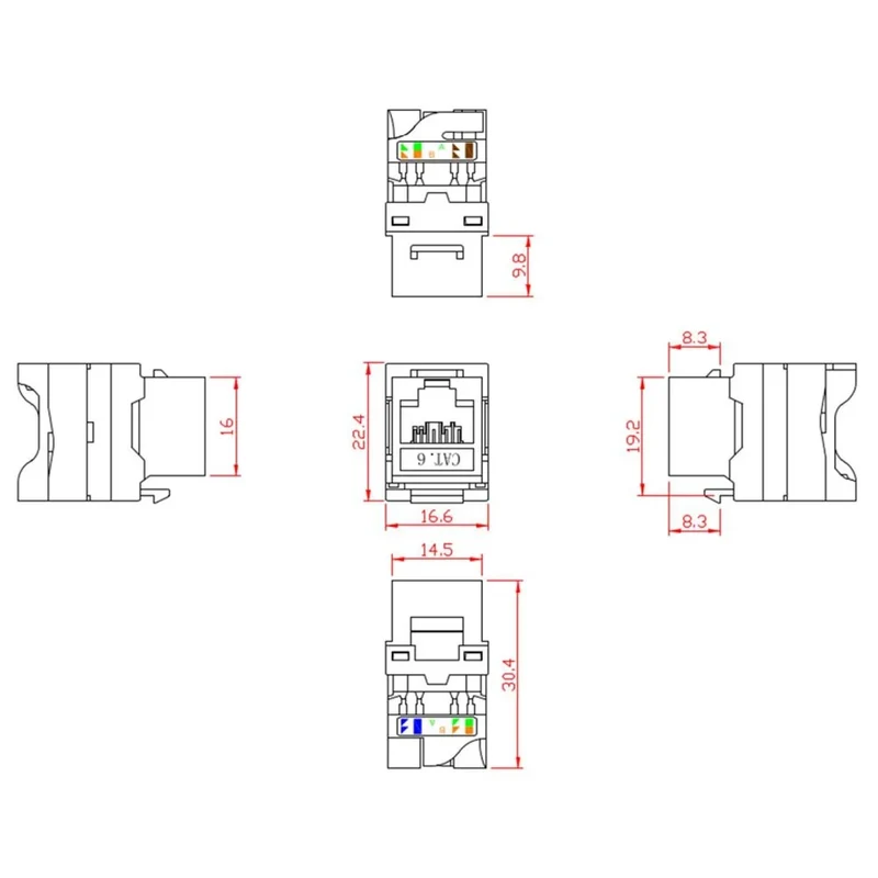 Presa RJ45 Cat6 UTP Compatibile Bticino Matix - Crimpaggio Senza Utensile