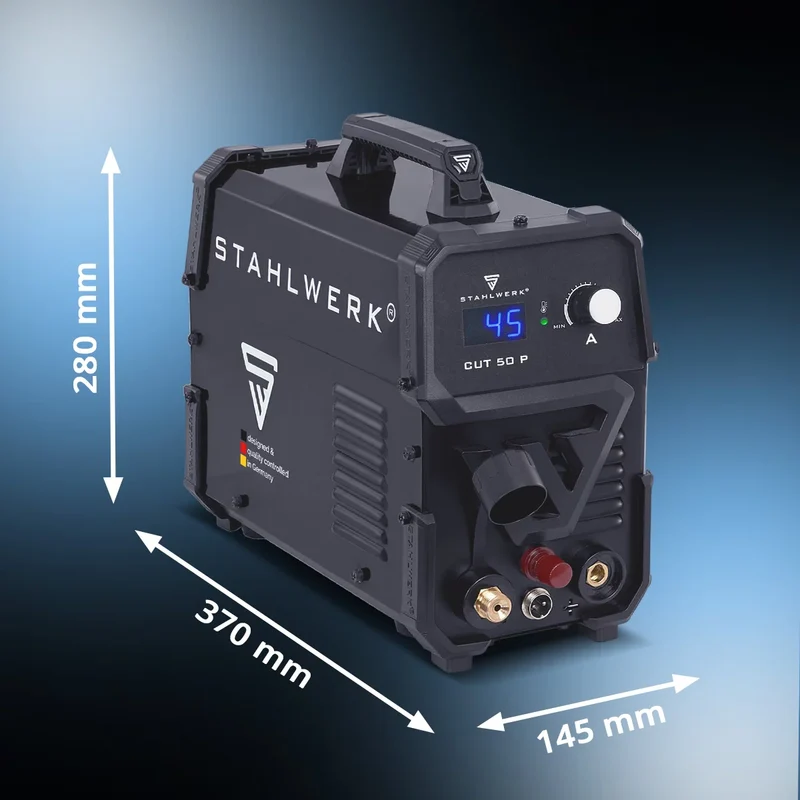STAHLWERK Plasmaschneider CUT 50 P | 45 A Inverter-Plasmaschneider | HF-Pilotzündung | Digitalanzeige | Schneidleistung bis 15 mm | Smart-Kühlung
