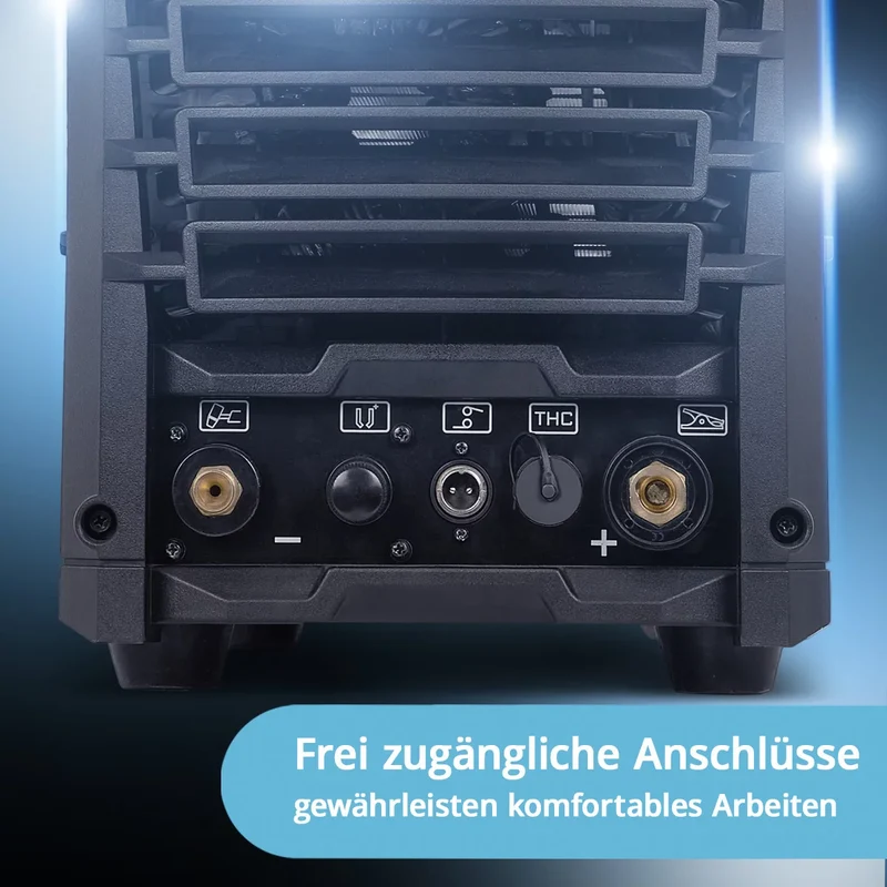 STAHLWERK Plasmaschneider CUT 100 Pro | 100 A Inverter-Plasmaschneider | HF-Pilotzündung | Digitalanzeige | THC-Schnittstelle für CNC | Schneidleistung bis 44 mm | Plasma Cutter mit 2T/4T-Funktion