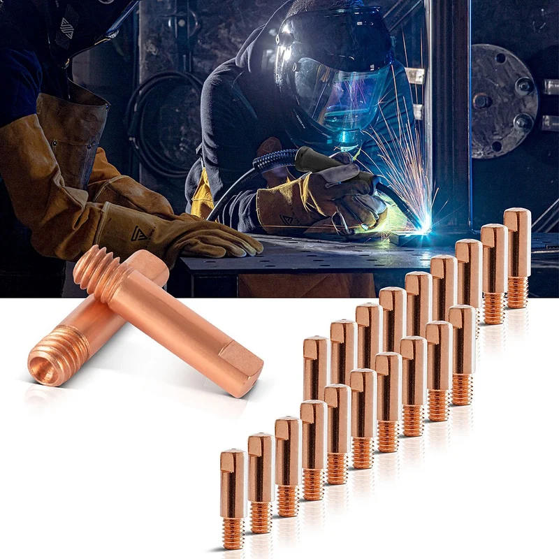 STAHLWERK 40er Set AK15 | MB15 | AK14 | MB14 Stromdüsen | Kontaktdüsen M6x25 in 0,8 mm MIG MAG Verschleißteile Set | Schweißzubehör für Schweißbrenner