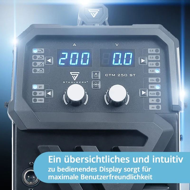 STAHLWERK CTM-250 ST Kombi-Schweißgerät WIG + MIG/MAG + MMA/ARC + CUT/Plasma mit 200 Ampere und 45 Ampere Plasma-Funktion
