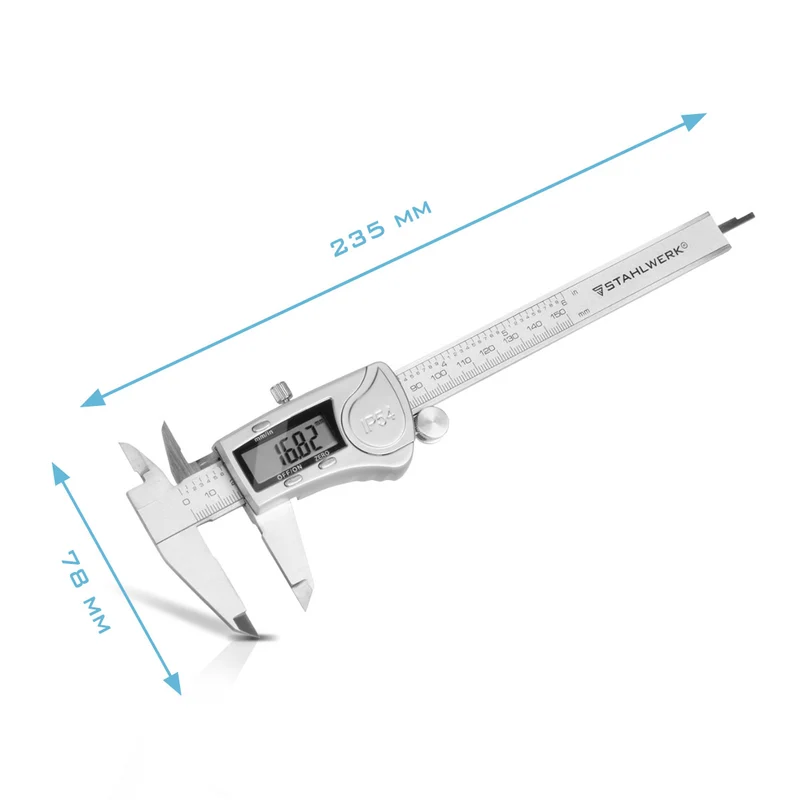 STAHLWERK Digitaler Messschieber DMS-3 ST & Reißnadel 145 mm