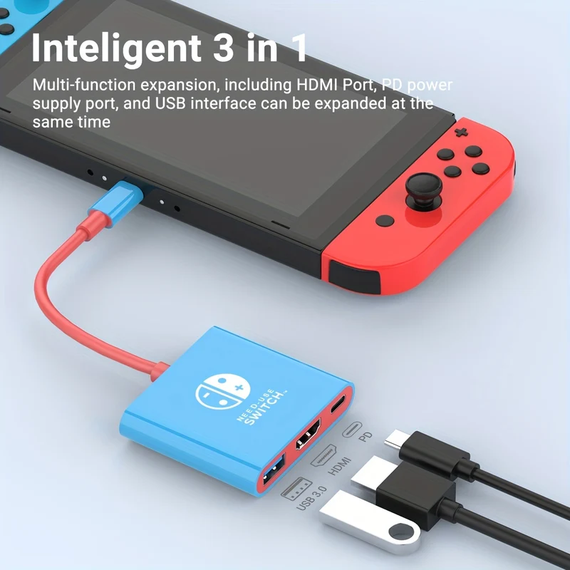 Switch Dock Per Switch Docking Station Per TV, Portatile Per Switch TV Adattatore Dock Di Ricarica USB C, Hub Di Uscita Interfaccia Da Tipo C A 4K HD Per Switch OLED/Steam Deck/Samsung DeX
