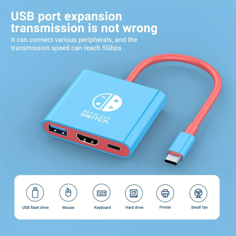 Switch Dock Per Switch Docking Station Per TV, Portatile Per Switch TV Adattatore Dock Di Ricarica USB C, Hub Di Uscita Interfaccia Da Tipo C A 4K HD Per Switch OLED/Steam Deck/Samsung DeX