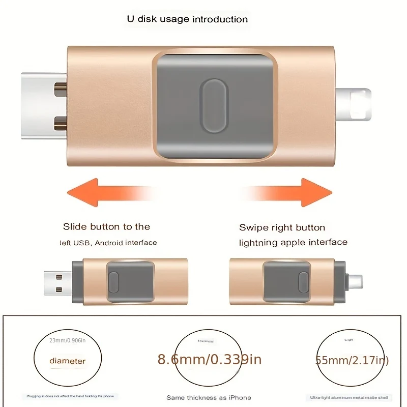 Chiavetta USB, Chiavetta USB Per Memoria Dati Esterna, Chiavetta USB Compatibile Con Telefono, Pad, Android, PC E Altri Dispositivi