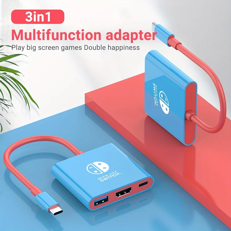 Switch Dock Per Switch Docking Station Per TV, Portatile Per Switch TV Adattatore Dock Di Ricarica USB C, Hub Di Uscita Interfaccia Da Tipo C A 4K HD Per Switch OLED/Steam Deck/Samsung DeX
