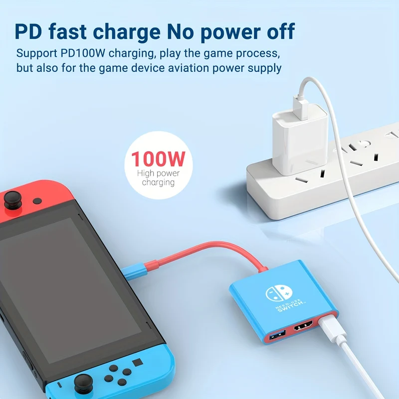 Switch Dock Per Switch Docking Station Per TV, Portatile Per Switch TV Adattatore Dock Di Ricarica USB C, Hub Di Uscita Interfaccia Da Tipo C A 4K HD Per Switch OLED/Steam Deck/Samsung DeX