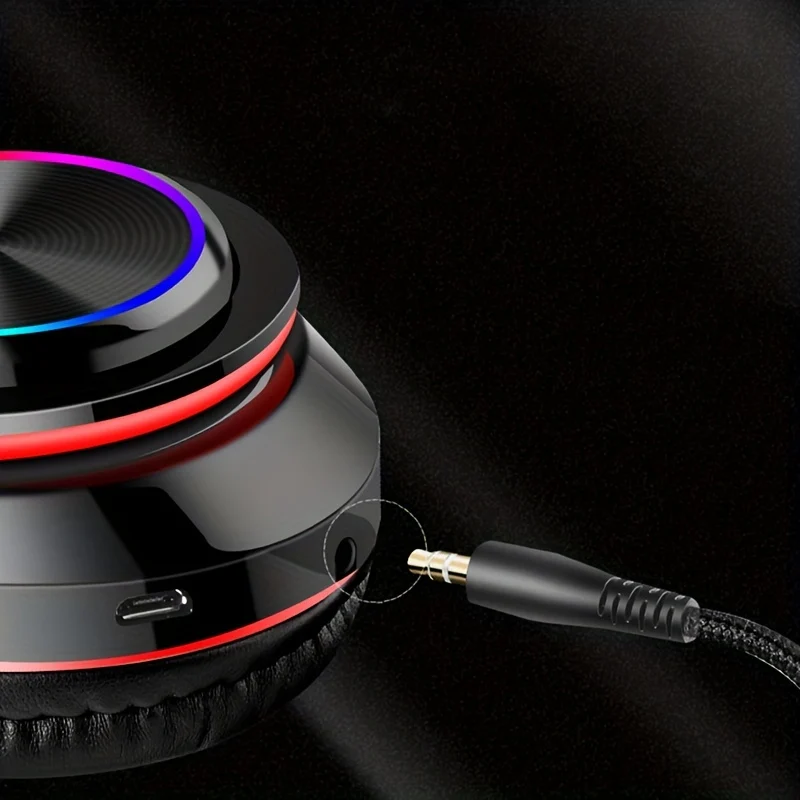 B39 Cuffie Wireless A Emissione Di Luce: Luci A LED Colorate, FM, Slot Per Schede SD, Cablate Per Scuola, Tablet, PC, TV, Cellulari E Viaggi - Regalo Perfetto Per Compleanno, Pasqua E Ragazzo/fidanzata!